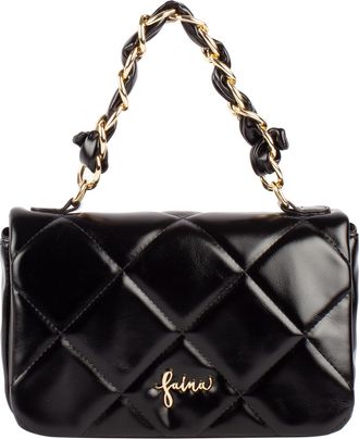 Faina Schoudertas in metallic look Dames zwart