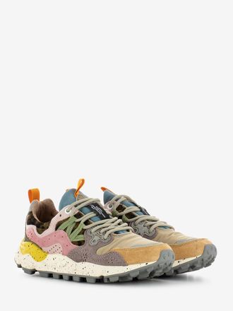 Flower Mountain Yamano 3 woman suede e nylon light mustard / grey / cipria