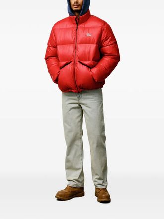 Stüssy logo puffer jacket - Rood