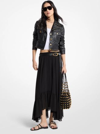 Michael Kors Georgette High-Low Skirt