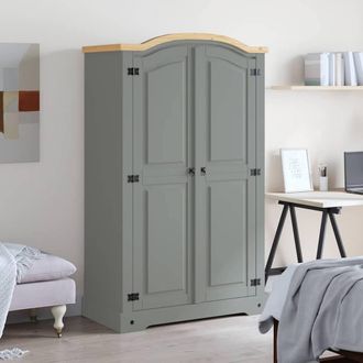 Berkfield Home Wardrobe Mexican Pine Corona Range 2 Doors Grey
