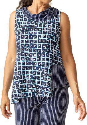 Habitat Mixed Cowl Tank Top In Navy