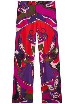 Pucci Orchidee Printed Silk Trousers - Multicoloured 1 - 42 (UK10 / S)