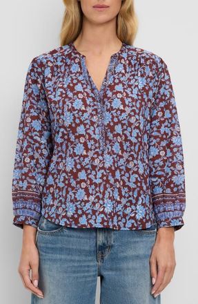 Michael Stars Katarina Print Top in Sky Border Print at Nordstrom, Size X-Small