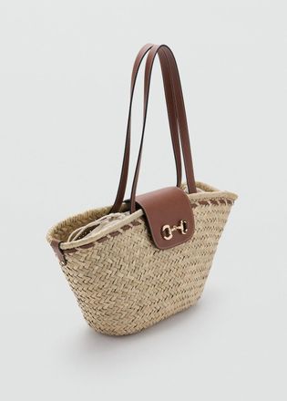 Mango Cesta media in fibra naturale marrone medio - Donna - Taglia unica - MANGO