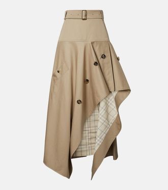 Burberry Gonna midi Heather in cotone asimmetrica