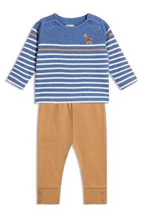 JoJo Maman B&eacute;b&eacute; Giraffe Long Sleeve Top & Leggings Set in Denim at Nordstrom, Size 12-18M