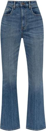 Tory Burch Indigo Blauwe Jeans met Whiskering Effect - Dames - Bootcut Jeans - Blauw - W28 - Denim - Jeans