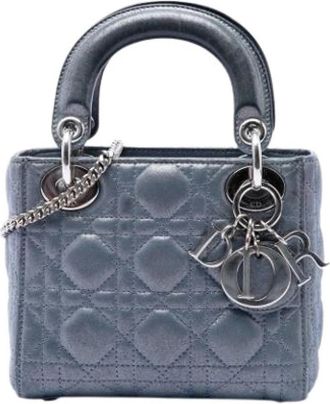 Dior Pre-owned Lady Handbag - Dames - Vintage Handtas - Blauw - ONE Size - Leer - Vintage