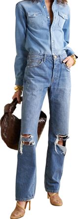 Brandon Maxwell distressed boyfriend jeans Size S