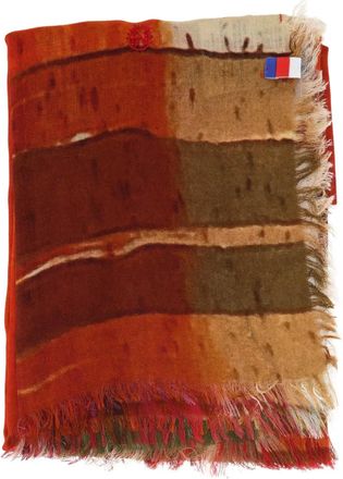 Talking Walls Sciarpa a righe Arlatan con frange - Marrone