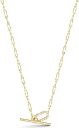 Glaze Jewelry Pav&eacute; Cubic Zirconia Link Toggle Necklace in Gold at Nordstrom Rack
