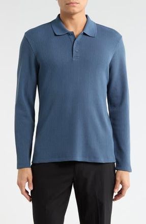 Vince Variegated Waffle Stitch Polo in Azul at Nordstrom Rack, Size Xx-Large