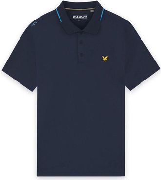 Lyle & Scott Golf 1874 Tipped Tech Polo Shirt - Heren - Polos - Blauw - S - Polyester - Tops
