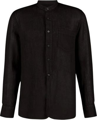 120% Lino Heren, Overhemden, Zwart, Maat: 2XL Linnen