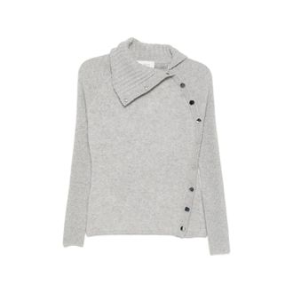 Sportmax Asymmetric-fastening Ribbed-sleeve Knit