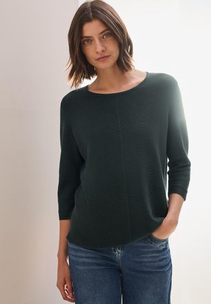 Cecil Strickpullover CECIL, Damen, Gr. XS (36), gr&uuml;n (slate khaki), Strick, Obermaterial: 60% Baumwolle, 40% Viskose, unifarben, tailliert h&uuml;ftbedeckend, Ru