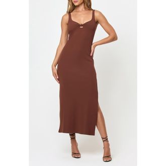L*Space Alexis Cover-Up Midi Dress in Cafe at Nordstrom, Size X-Small