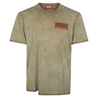 Diesel Tops, Heren, Beige, XL, T-Shirt Rawjust