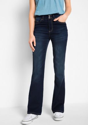 Bonprix Push-up-Jeans BONPRIX, Damen, Gr. 38, N-Gr, blau (dunkelblau denim), Obermaterial: 71% Baumwolle, 27% Polyester, 2% Elasthan, regular fit, Jeans Push-
