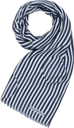 Armani Gestreept Sjaal - Dames - Accessoires - Blauw - Maat: ONE Size