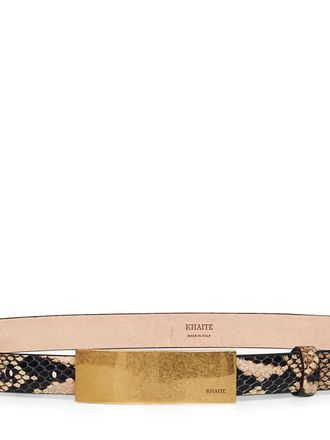 Khaite Womens Belt Berlin Taupe Python-Embossed Leather Multicolour Calfskin