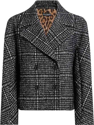 Dolce & Gabbana Short Double-Breasted Checked Coat