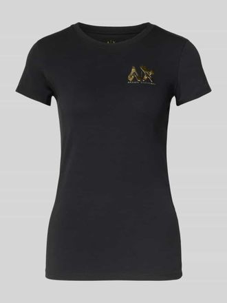 A|X Armani Exchange T-Shirt mit Logo und Rundhalsausschnitt in Black, Gr&ouml;&szlig;e XS