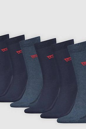 Levi's Regular Cut Batwing Socks 6 Pack - Hombre - 39 - Blue / Denim