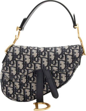 Dior Blue Leather Oblique Saddle Mini Bag (Authentic Pre-Loved)