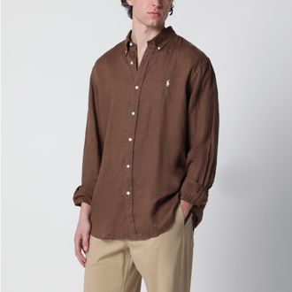 Polo Ralph Lauren Custom-Fit linen shirt in hazelnut color