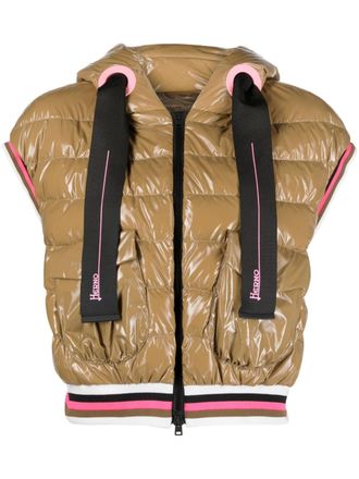 Herno Bodywarmer met glanzende finish - Bruin