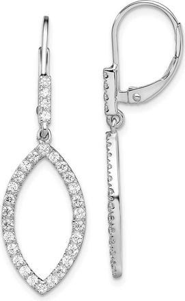 Diamond2Deal 14K White Gold 0.70 ct Lab Grown Diamond Fancy Drop Leverback Earrings VS Clarity, G-H Color