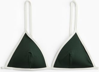 H&M Wattiertes Triangel-Bikinitop - Green