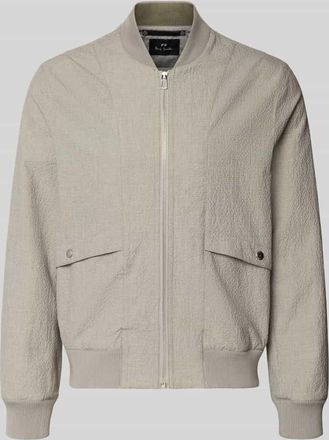 Paul Smith Bomberjacke mit Pattentaschen und Rei&szlig;verschluss in Mittelgrau, Gr&ouml;&szlig;e L