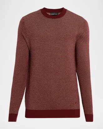 Emporio Armani Men & apos;s Wool Knit Jacquard Crewneck Sweater