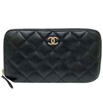 Chanel Pre-owned Wallets, female, Black, Size: ONE SIZE Pre-owned Long wallet (bi-fold)
