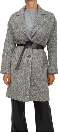 Liu Jo Belted Coat - Dames - Jas met riem - Grijs - M - Katoen - Jassen