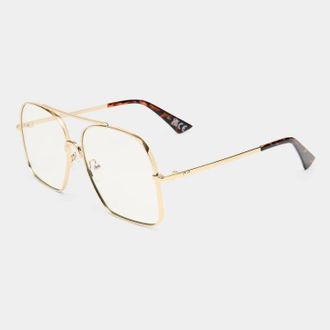 Le Specs Womens Civelle Light Aviator Glasses In Gold