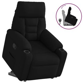 vidaXL Vidaxl Poltrona Alzapersona Reclinabile Nera In Tessuto