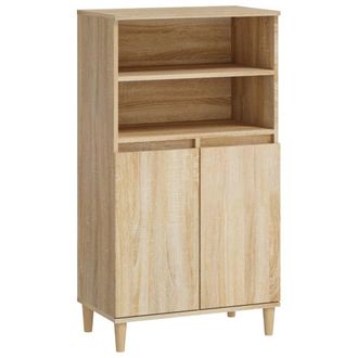 vidaXL Aparador Alto Madera Contrachapada Color Roble 60x36x110 Cm Vidaxl
