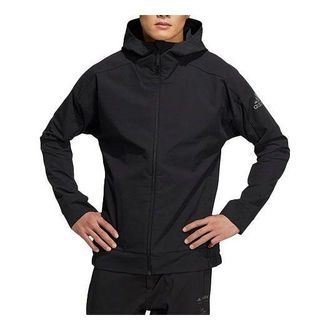 adidas Athleisure Casual Sports Hooded Jacket Couple Style Black HE5265