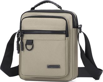 Generic Compatible For Men Casual Small Zipper Crossbody Pouch Simple Mini Phone Bag Shoulder(Khaki)