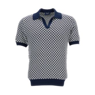 Drumohr Polo Shirts, male, Multicolor, Size: XL Polo-style Short Sleeve Knit