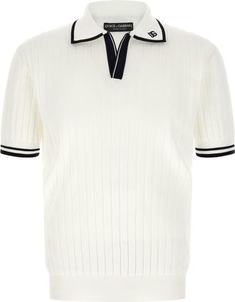 Dolce & Gabbana White Regular Shirt Collar Polo