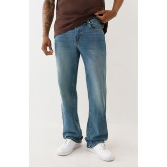 True Religion Billy Flap Relaxed Bootcut Jeans in Medium Cozy Fireside Wash at Nordstrom Rack, Size 28