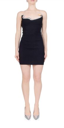 CHRISTOPHER ESBER Mollusk Knit Mini Dress In Black