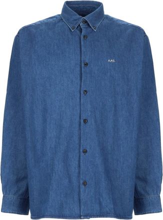 A.P.C. Blue Regular Logo Shirt
