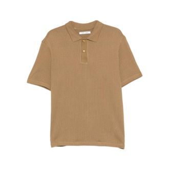 Sams&oslash;e & Sams&oslash;e Polo Shirts, male, Brown, Size: XL Three-button Knit Polo