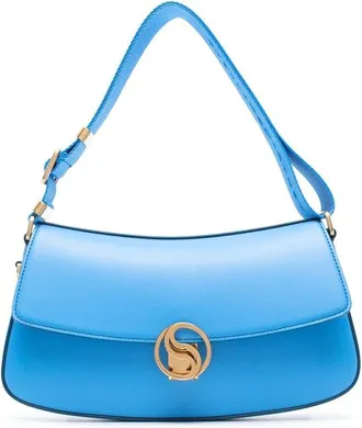 Stella McCartney S-Wave shoulder bag - women - Polyester/Polyester/Polyurethane - One Size - Blue
